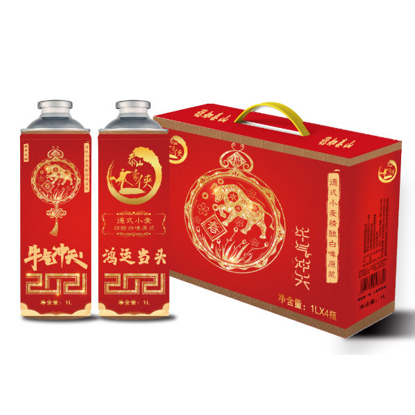 泰山豪侠白啤原浆（鸿运当头）1L